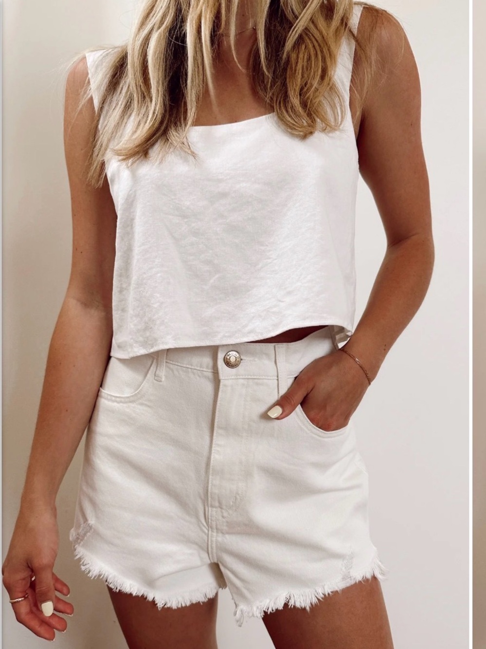 Show Me Your MuMu white Frayed Hem Jean Shorts